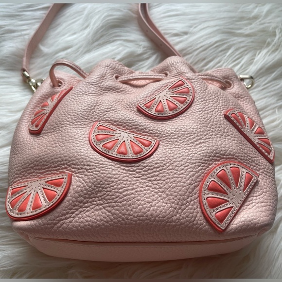 Kate Spade Flights of Fancy Grapefruit Mini Bucket Bag Crossbody - Picture 12 of 16